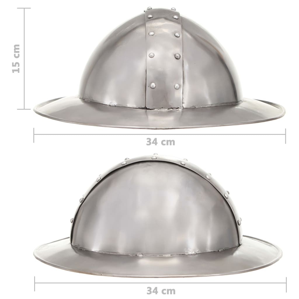 Medieval Knight Helmet Antique Replica LARP Silver Steel